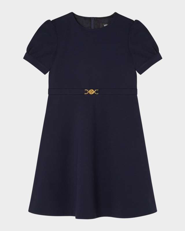 Girl's A-Line Dress W/ Medusa Hardware, Size 6-14